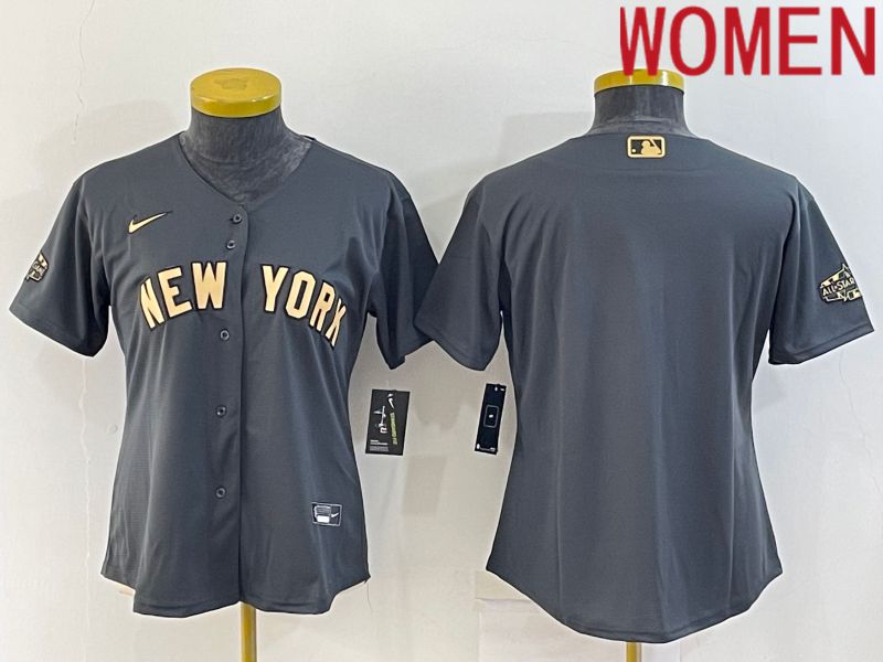 Cheap Women New York Yankees Blank Grey 2022 All Star Game Nike MLB Jersey
